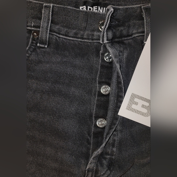 NWT EB Denim Straight Leg Split Hem Black Wash Jeans Size 27 - Picture 14 of 14